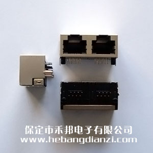 RJ45卧式双网口座